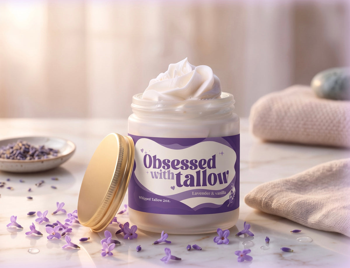 "Lavender & Vanilla" Whipped Tallow Glass Jar