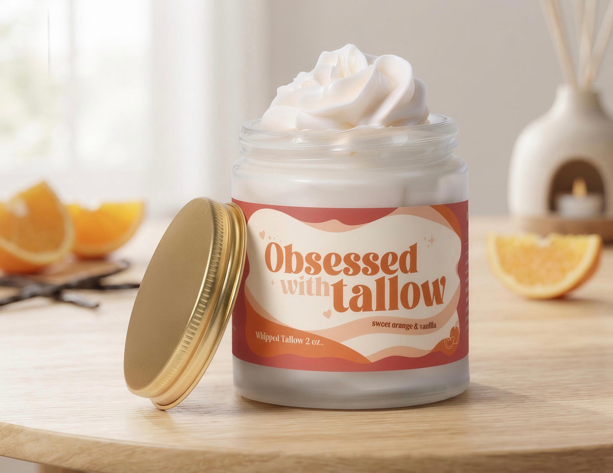 "Sweet Orange & Vanilla" Whipped Tallow Glass Jar