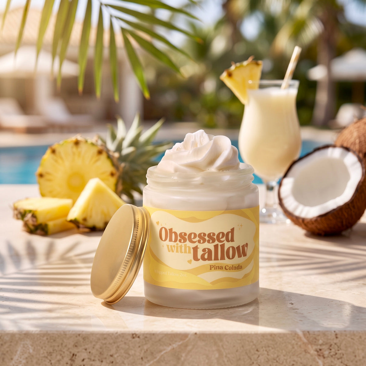 "Pina Colada" Whipped Tallow Glass Jar