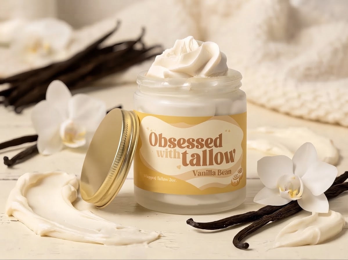 "Vanilla Bean" Whipped Tallow Glass Jar