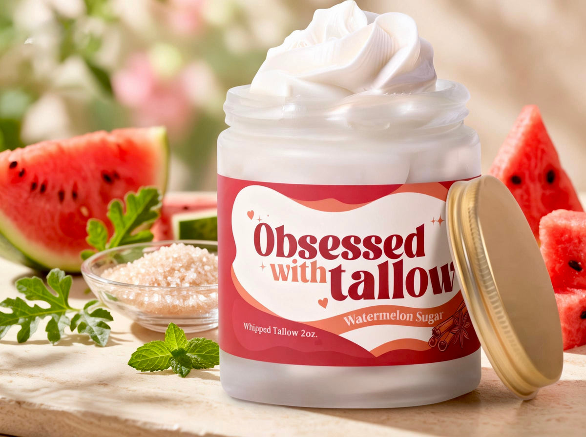 "Watermelon Sugar" Whipped Tallow Glass Jar