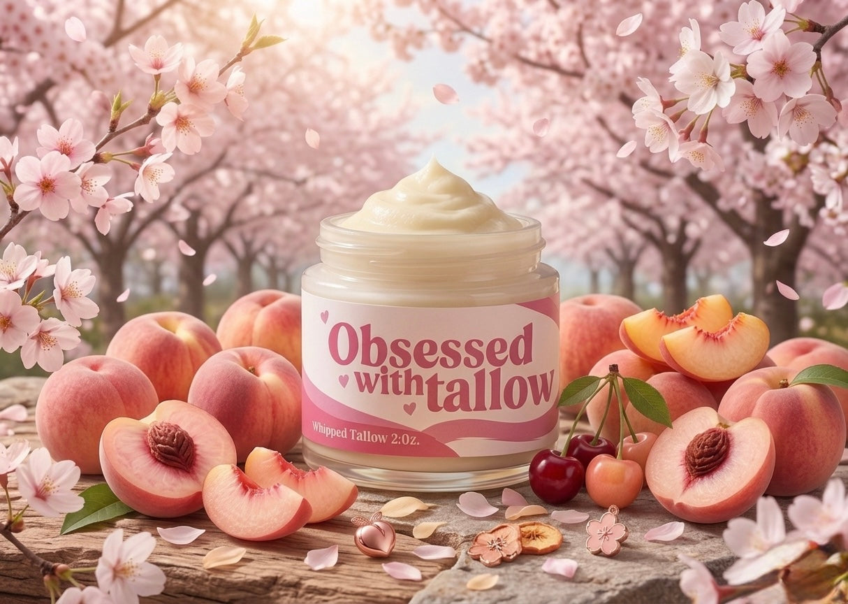 Peach and cherry blossom